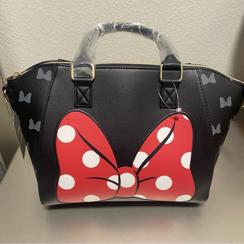 NWT Loungefly Disney Minnie Mouse Polka Dot Satchel Bag - Picture 4 of 13